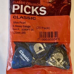 Celluloid Guitar Picks Extra Heavy - Pearl Blue