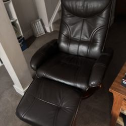 Pair of beautiful chairs with ottomans