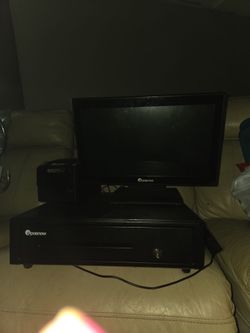 Computerized cash register system brand posnow. Has credit card adapter