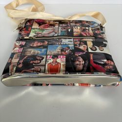 Michelle Obama Magazine Cover Collage Crossbody Purse Bag 9x9.5 inches Like NEW Unique Styl