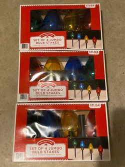 Holiday Time Jumbo Bulb Stakes Set of 4 – Lot of 3