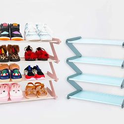 Brand New Set Of 2 Blue & Pink Toddler Shoe Racks Thumbnail