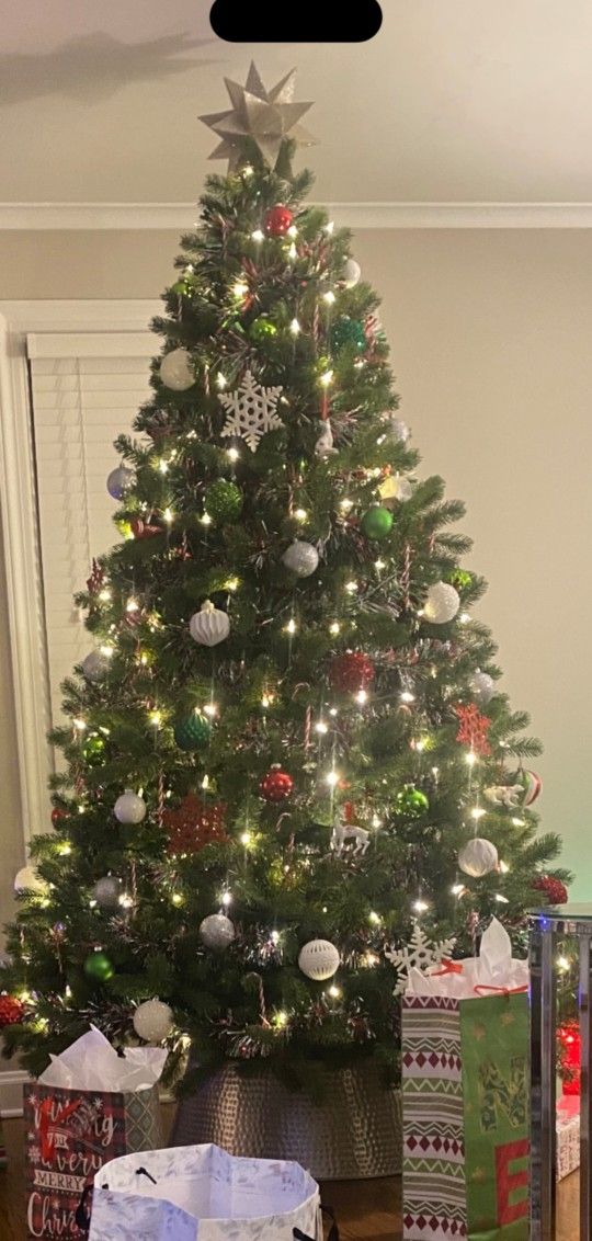 Silver Crate & Barrel Tree Collar Christmas 27"