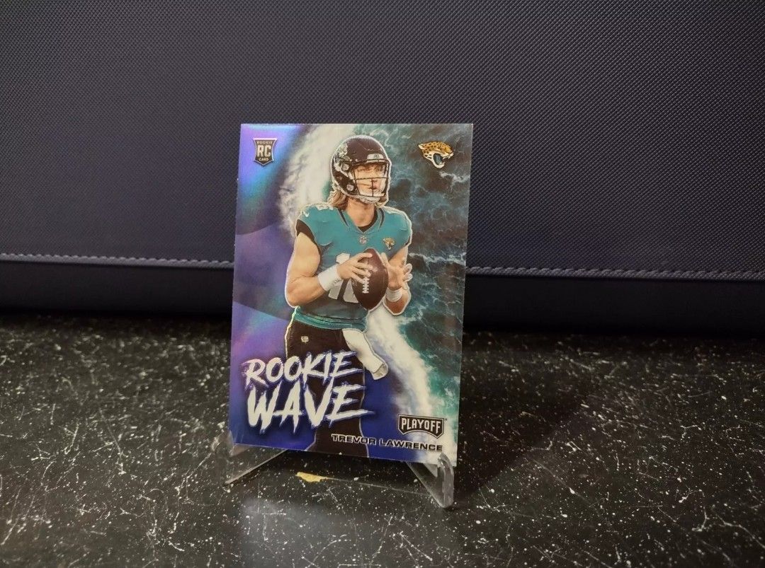 2021 Panini Playoff Trevor Lawrence Rookie Wave Blue Prizm