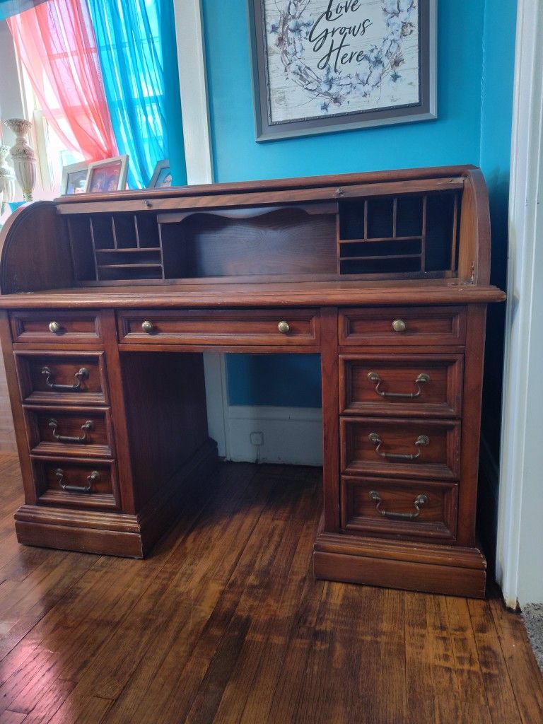 Oak Roll Top Desk 