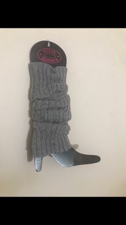 New Steve Madden leg warmers knit gray metallic silver one size grey leg warmer