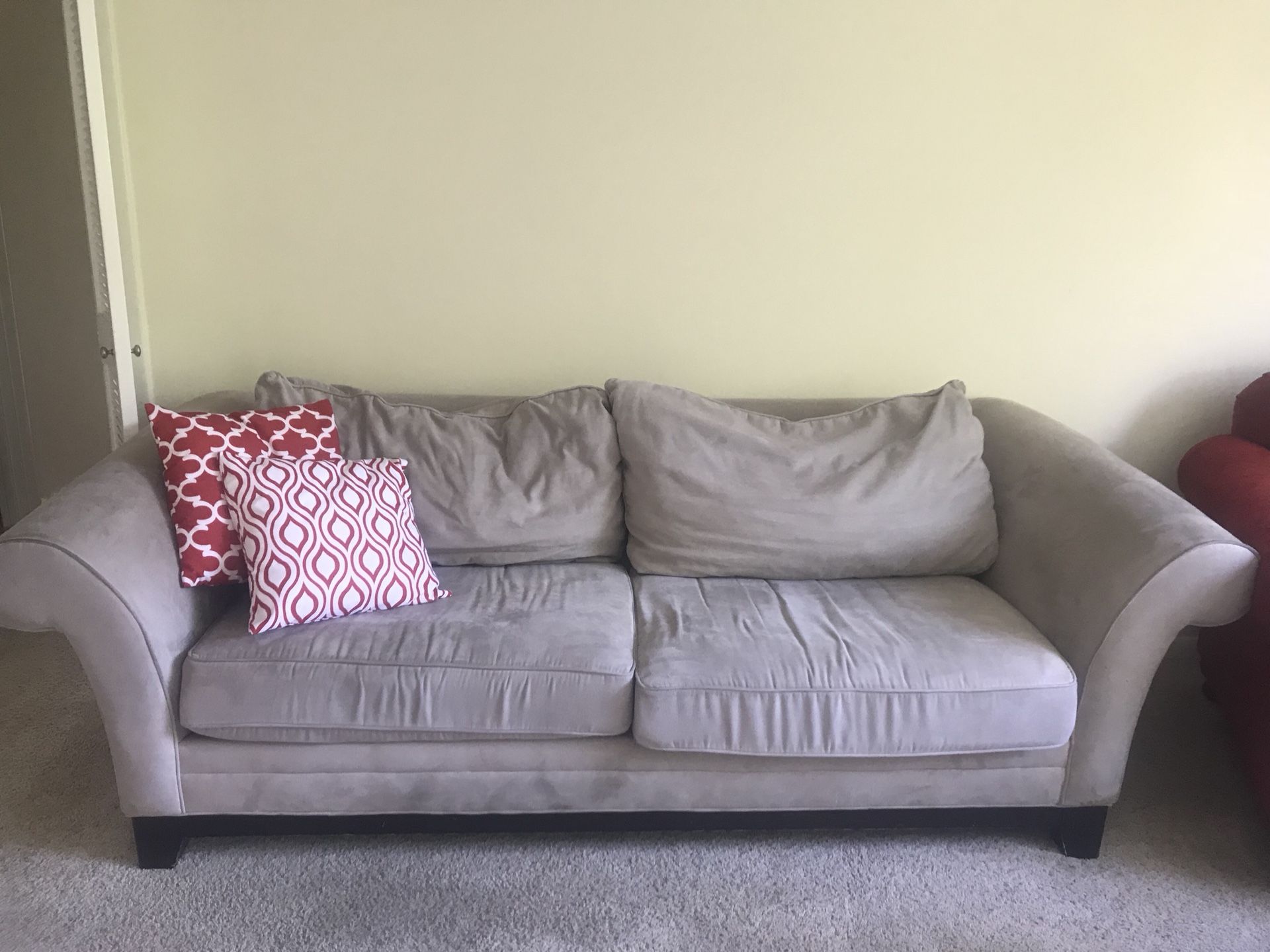 Couch with throw pillows