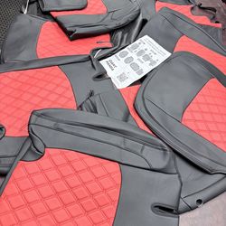 Jeep Wrangler Faux Red & Black Seat Covers