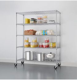 TRINITY 5-Tier Heavy Duty Wire Shelving Rack, 60"× 24" × 72" NSF, Includes Wheels $180 or best offer!!!