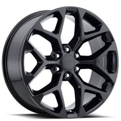 22" SNOWFLAKES Gloss Blk 6x139 On Special 