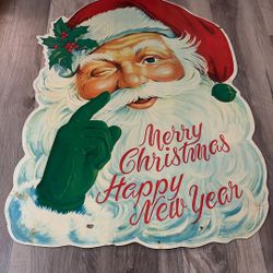 Vintage 1960’s Merry Christmas Happy New Years Santa