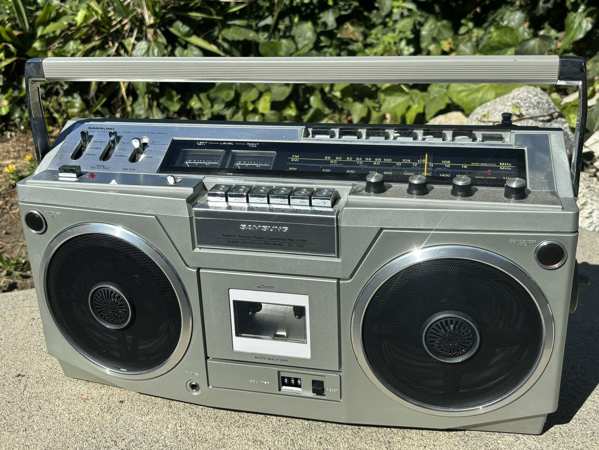 Samsung ST-537 Marantz Superscope Rare Boombox Radio Boom Box Ghetto Blaster Ghettoblaster Cassette Tape Player With Original Box And Manuals