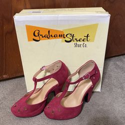 Graham Street Shoe Co,., Best If Times Heel Burgundy 5W