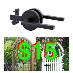 Double Side Gate Latch, Adjustable Heavy Duty Swinging Door Latch Gate Hardware for Right Inswing Outdoor Fence, Wooden Gates, Pool Gate, Backyard, Ga