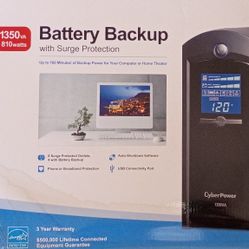 CYBERPOWER BATTERY BACKUP W/SURGE PROTECTION 