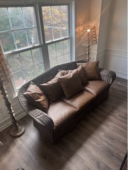 Rattan Sofa  Henry Link Wicker Micheal Taylor Style