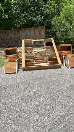 Free vintage king bed frame with drawers
