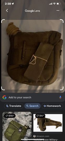 Antique Vintage Canteen In Bag 