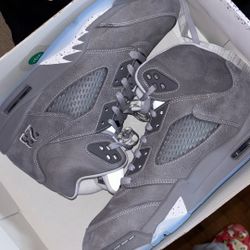 Jordan Wolf Grey 5s Size 11 Men No Lid