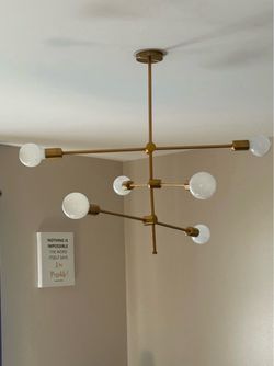 Gold 6-Light Sputnik Style Chandelier Light Fixture