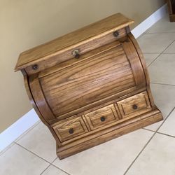 Vintage Oak Wood Chest / Cabinet / Nightstand / Side Table