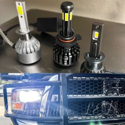 White 9005 HB3 LED Bulbs Headlight Conversion Kit High Beam Bright 