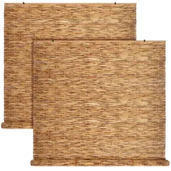 DoubleFill Outdoor Bamboo Shades – Set of 2 – Carbon Brown $100