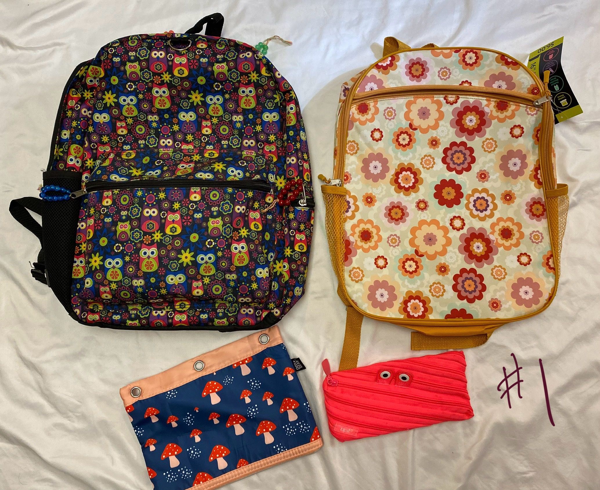 2 backpacks & 2 pencil cases