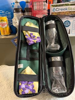 Wine Picnic Carrier Set with Glasses and Accessories