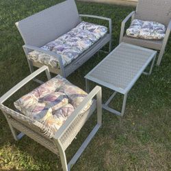 Outdoor Patio Set 4pcs. Metal And Heavy Duty
