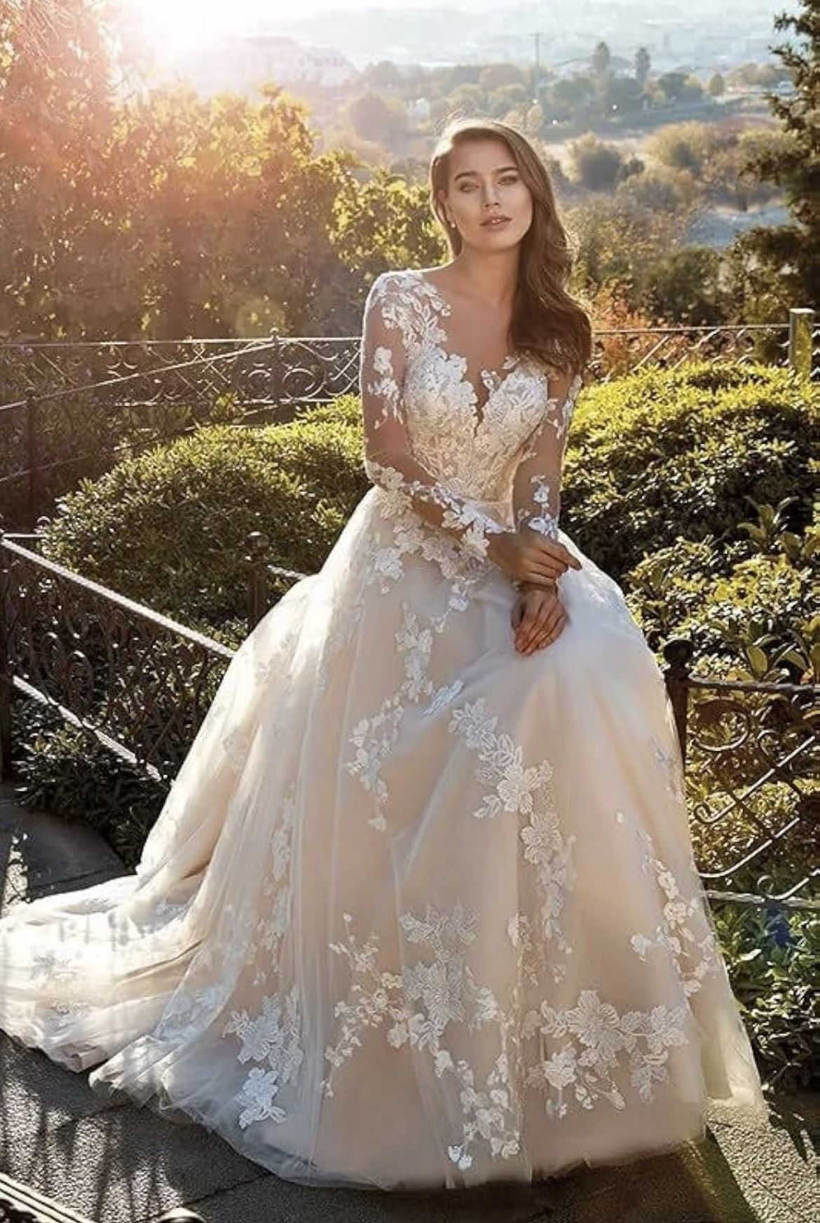 Lace Ivory Long Sleeve Wedding Dress