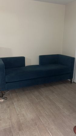 Large Blue Bachelor Couch Sofa