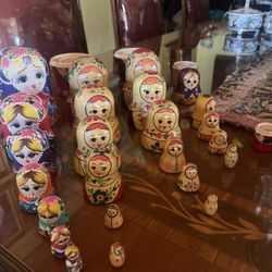 Vintage Hand-Crafted Nesting Dolls - - Russian Matryoshka - Beautiful - In Good Condition Ask For The Price