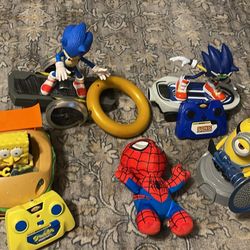 Sonic Spongebob, Minions And Spider-Man Toys