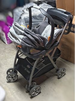 Chicco KeyFit 30 ClearTex Infant Car Seat and Base, with KeyFit Caddy Frame Stroller Combo
