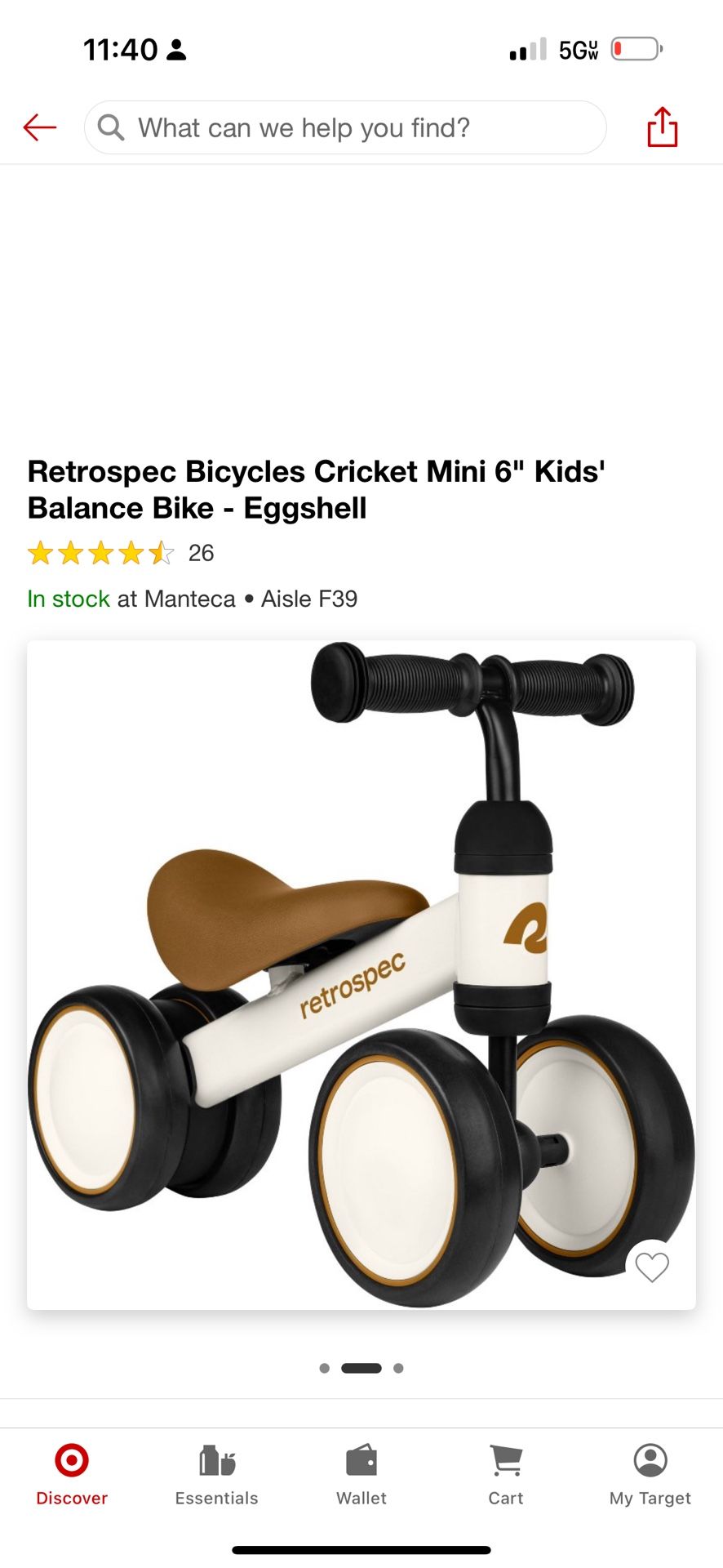 Retrospec Bicycles Cricket Mini 6" Kids' Balance Bike - Eggshell