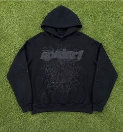 Spider Worldwide Black Rhinestone Web Hoodie | Size medium | Clean Condition | Fast Shipping