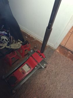 Red and Gray Hydraulic Floor Jack