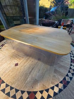Large Storage Container with Bamboo Cutting-Board Lid