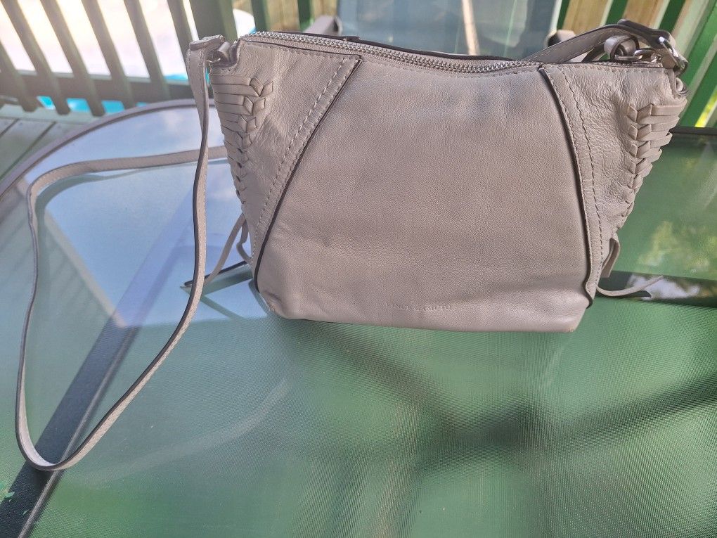Vince Camuto Leather Crossbody Bag – Taupe Gray