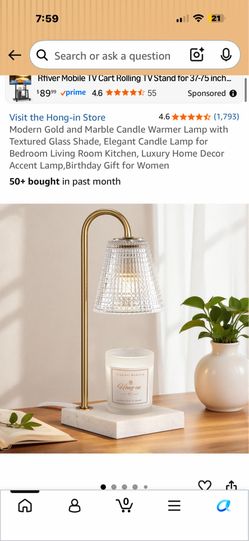 Candle warmer gold and marble
