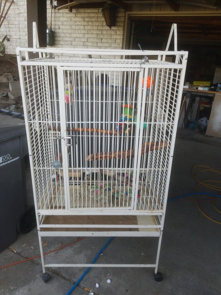 Big Bird Cage W/bottom Tray & Black Night Cover