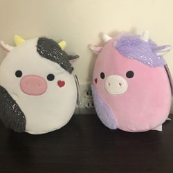 Set Squishmallows Kellytoys Plush 8 Inch Connor Patty The Cows Select Series