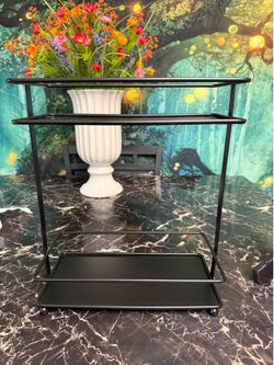 Nice Metal Black Two Tier Organizer.  11W x 12.75H x 5.5D.    Good Condition    Please see my other items for sale.