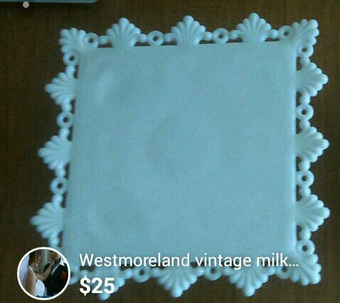 Westmoreland vintage milk glass cake stand