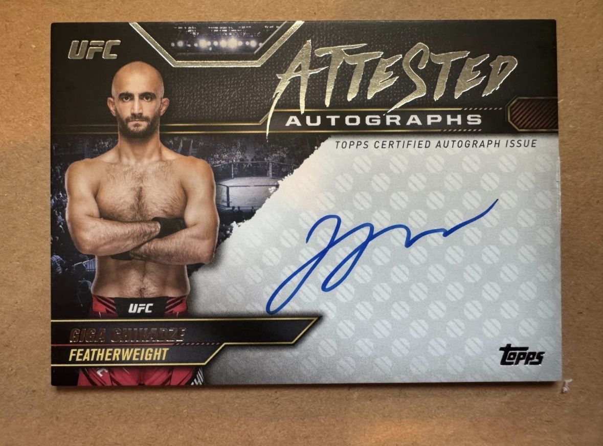 2024 Topps UFC Knockout Giga Chikadze #ATT-GCE Attested Autographs On Card