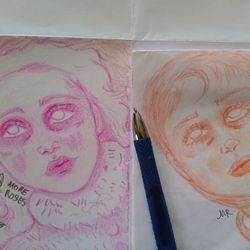 HAND DRAWN ART ON PAPER UNFRAMED SMALL ORLANDO AREA  ORIGINAL ART