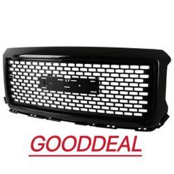 YY42 Black ABS Denali Style Square Mesh Grille GMC Sierra 1500 14-15