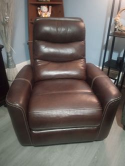 Leather Rocking Reclining Chair also spins cash only