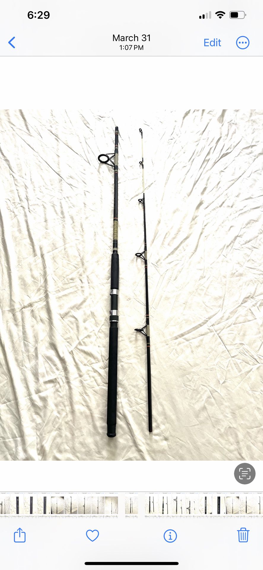Great Condition Olympic Tuff Tip 8 foot two medium action fishing rod